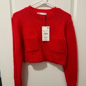 Zara knitwear sweater, brand new in red and size extra small
